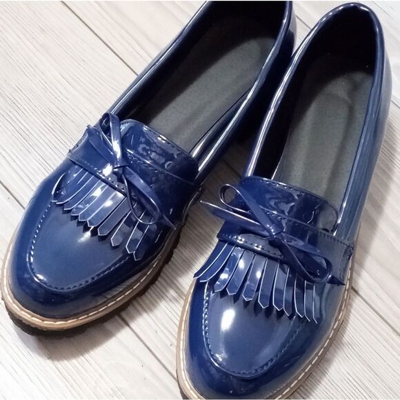 (57-4501) Tassel Loafers Navy Blue Sz 42 (11.5) - Picture 10 of 11